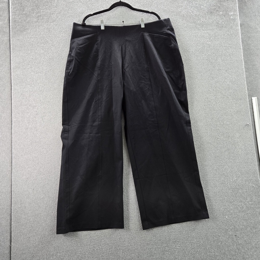 Old Navy Women Pants 2X Black High Rise Pixie Wide Leg 29" Inseam